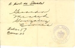 Birth certificate, Gerardo Gonzalez, October 28, 1956