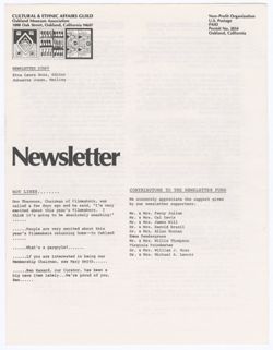 Cultural and Ethnic Affairs Guild Oakland Museum Association Newsletter, 1977 February